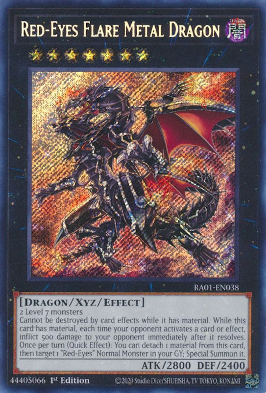 Red-Eyes Flare Metal Dragon [RA01-EN038] Secret Rare | Shuffle n Cut Hobbies & Games