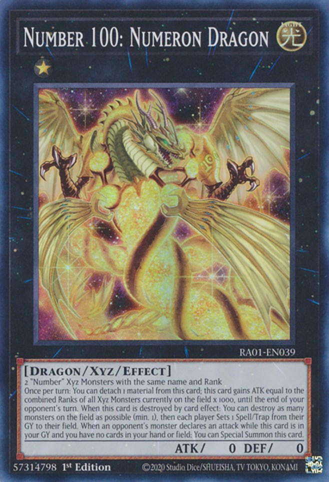 Number 100: Numeron Dragon [RA01-EN039] Super Rare | Shuffle n Cut Hobbies & Games