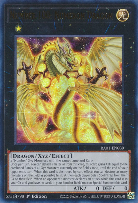 Number 100: Numeron Dragon [RA01-EN039] Ultra Rare | Shuffle n Cut Hobbies & Games