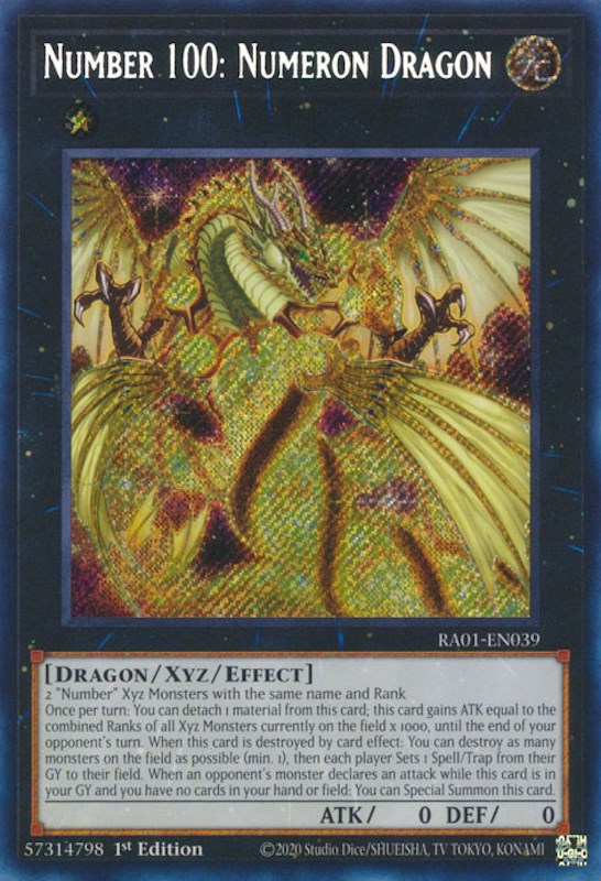 Number 100: Numeron Dragon [RA01-EN039] Secret Rare | Shuffle n Cut Hobbies & Games