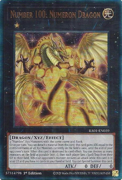 Number 100: Numeron Dragon [RA01-EN039] Prismatic Ultimate Rare | Shuffle n Cut Hobbies & Games