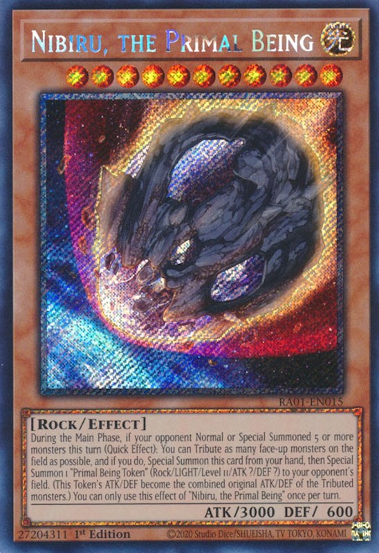 Nibiru, the Primal Being [RA01-EN015] Platinum Secret Rare | Shuffle n Cut Hobbies & Games