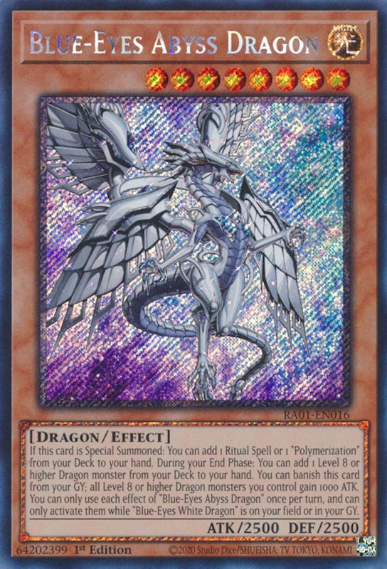 Blue-Eyes Abyss Dragon [RA01-EN016] Platinum Secret Rare | Shuffle n Cut Hobbies & Games