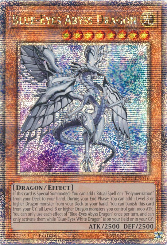 Blue-Eyes Abyss Dragon [RA01-EN016] Quarter Century Secret Rare | Shuffle n Cut Hobbies & Games