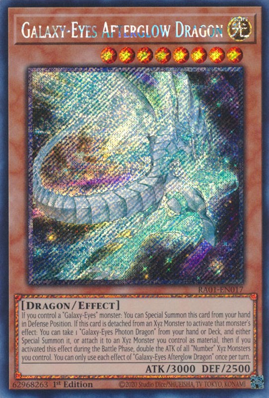 Galaxy-Eyes Afterglow Dragon [RA01-EN017] Platinum Secret Rare | Shuffle n Cut Hobbies & Games