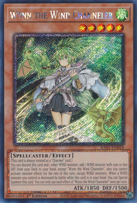 Wynn the Wind Channeler [RA01-EN018] Platinum Secret Rare | Shuffle n Cut Hobbies & Games