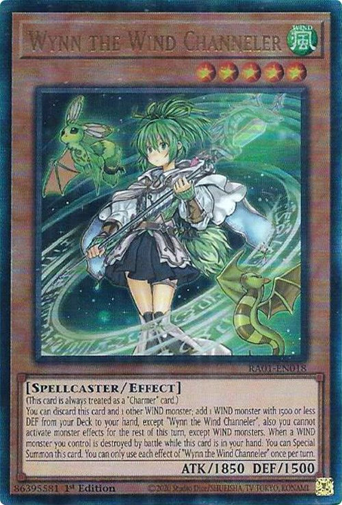 Wynn the Wind Channeler [RA01-EN018] Prismatic Ultimate Rare | Shuffle n Cut Hobbies & Games