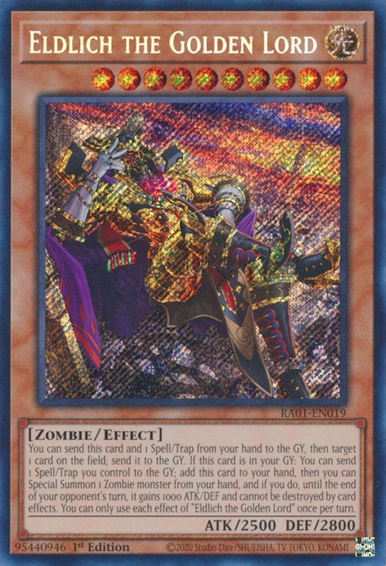 Eldlich the Golden Lord (Alternate Art) [RA01-EN019] Secret Rare | Shuffle n Cut Hobbies & Games