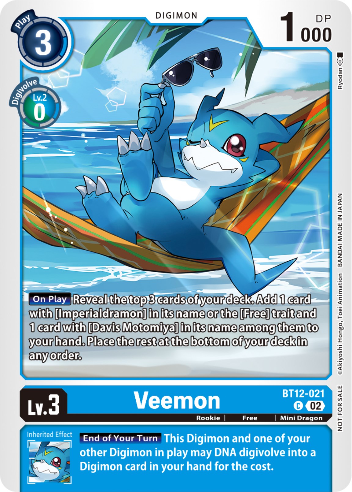 Veemon [BT12-021] (NYCC 2023 Demo Deck) [Across Time] | Shuffle n Cut Hobbies & Games