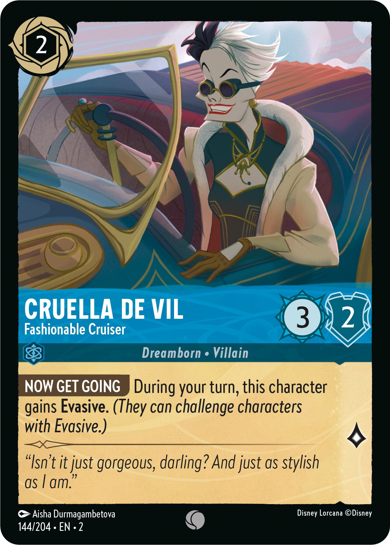 Cruella De Vil - Fashionable Cruiser (144/204) [Rise of the Floodborn] | Shuffle n Cut Hobbies & Games