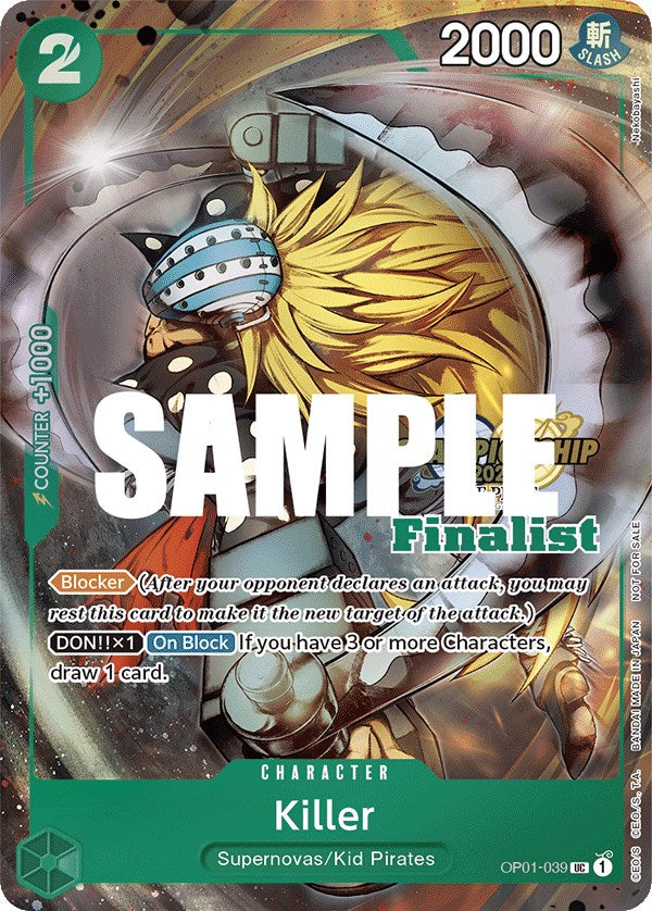 Killer (CS 2023 Top Players Pack) [Finalist] [One Piece Promotion Cards] | Shuffle n Cut Hobbies & Games