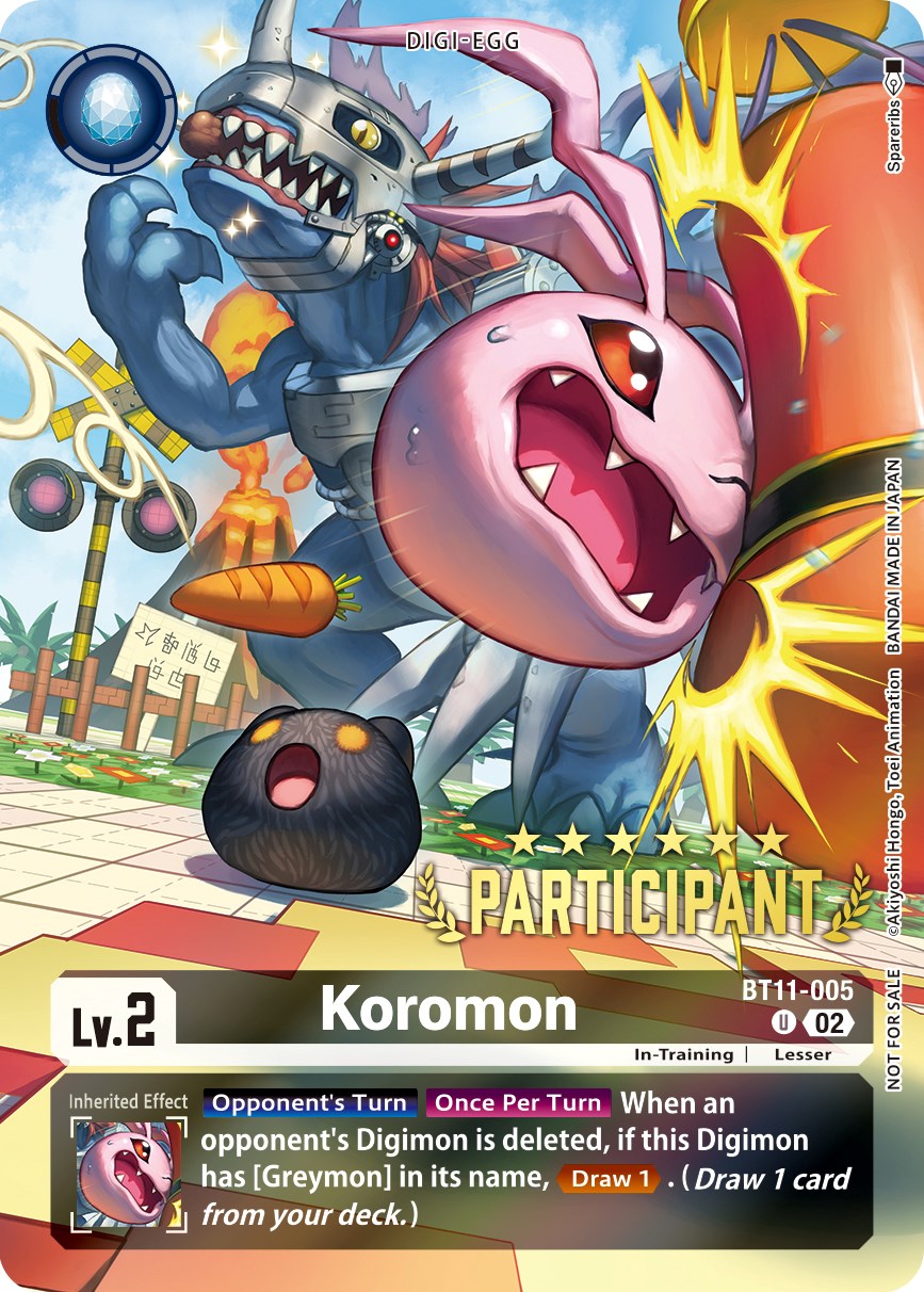 Koromon [BT11-005] (Digimon 3-On-3 November 2023 Participation) [Dimensional Phase] | Shuffle n Cut Hobbies & Games