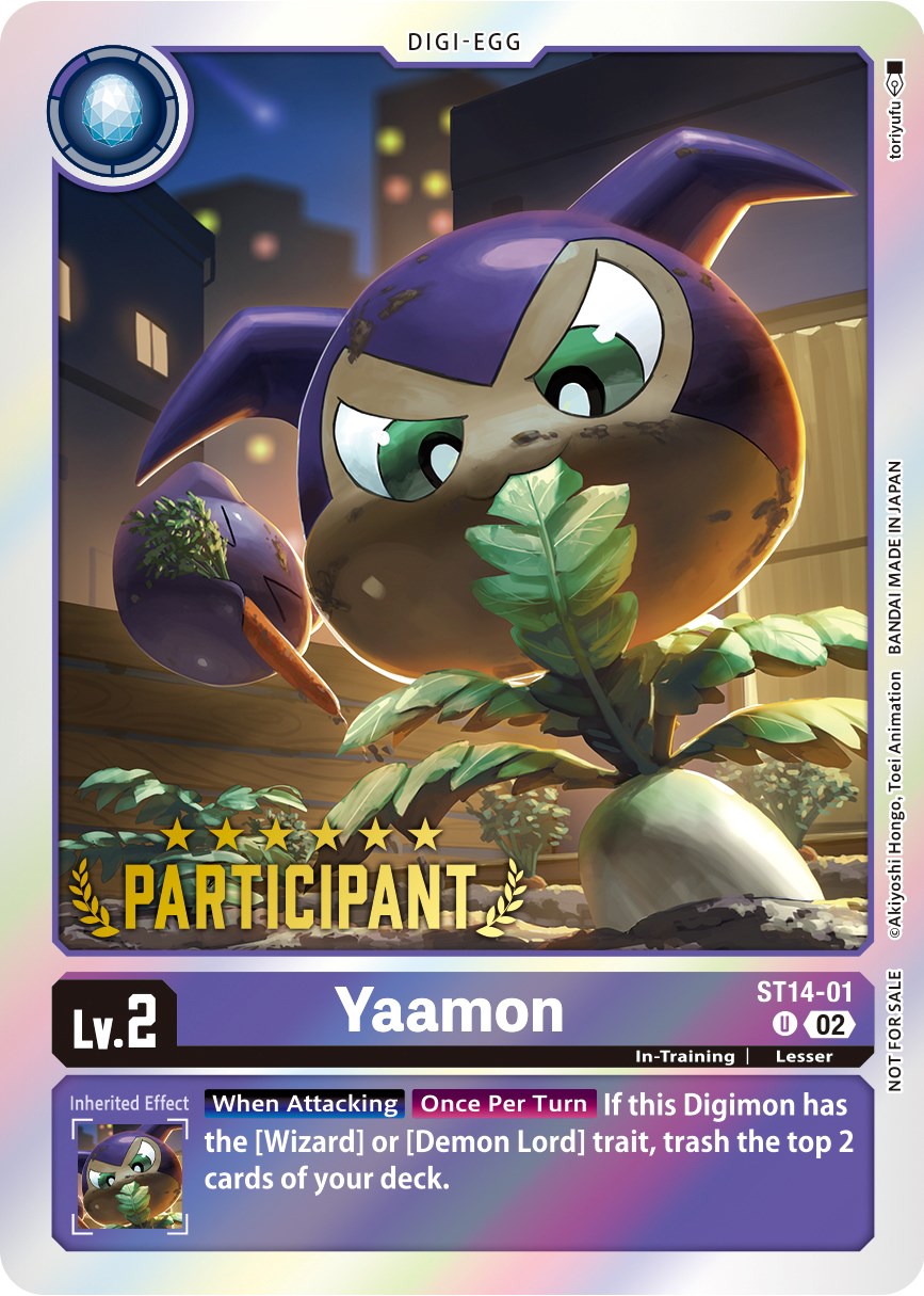 Yaamon [ST14-01] (Digimon 3-On-3 November 2023 Participation) [Starter Deck: Beelzemon Advanced Deck Set] | Shuffle n Cut Hobbies & Games