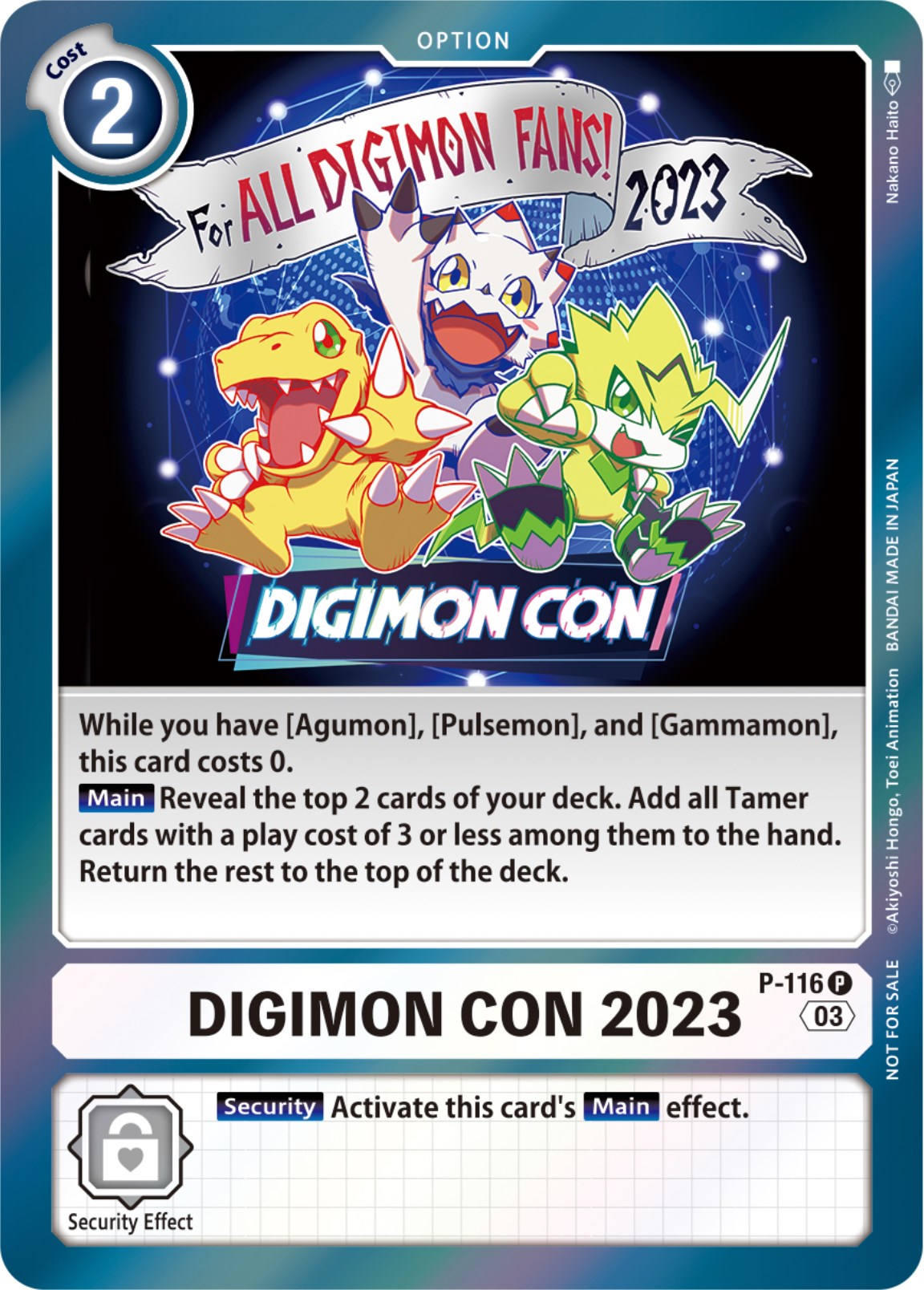 Digimon Con 2023 [P-116] (Official Tournament Pack Vol.11) [Promotional Cards] | Shuffle n Cut Hobbies & Games