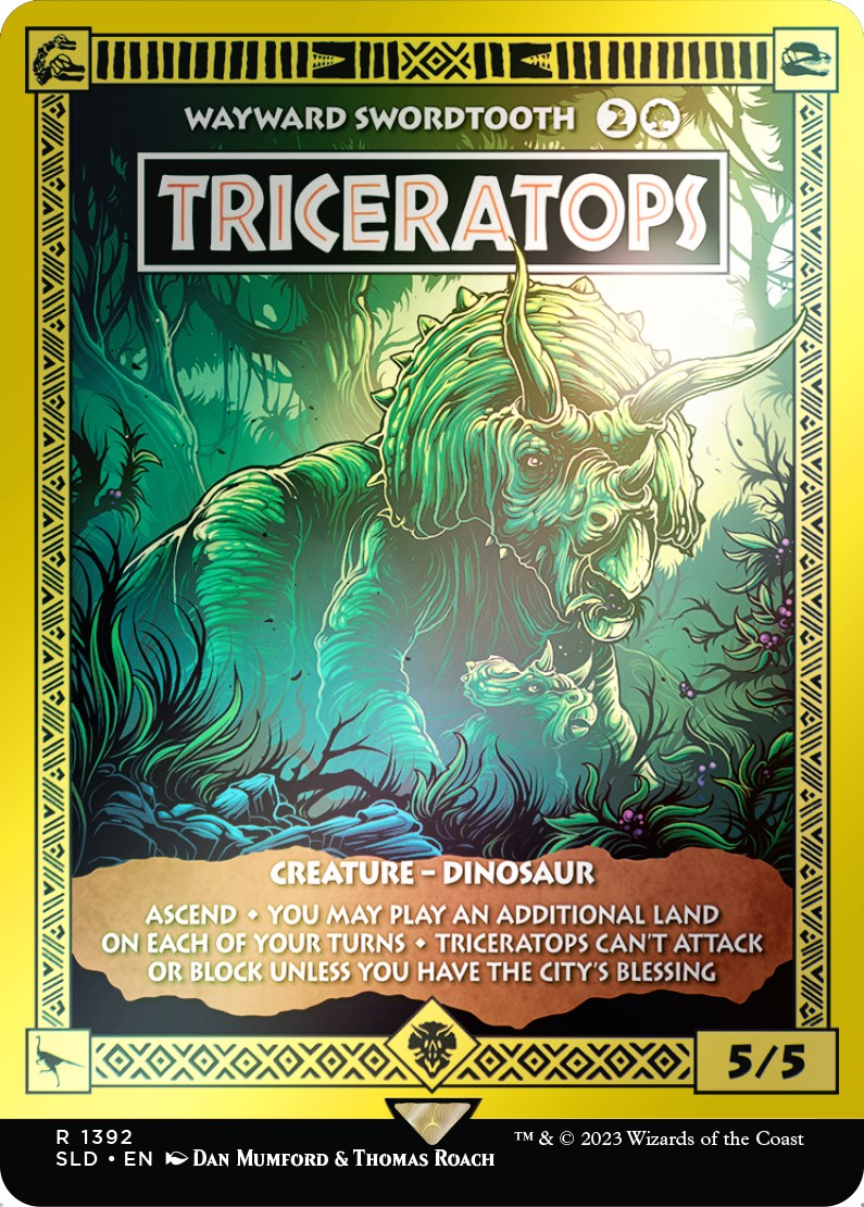 Triceratops - Wayward Swordtooth (Rainbow Foil) [Secret Lair Drop Series] | Shuffle n Cut Hobbies & Games