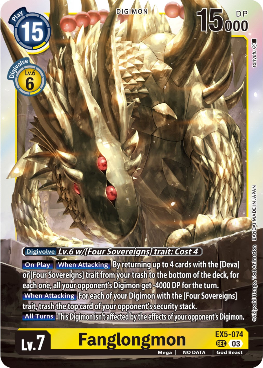 Fanglongmon [EX5-074] (Textured) [Animal Colosseum] | Shuffle n Cut Hobbies & Games