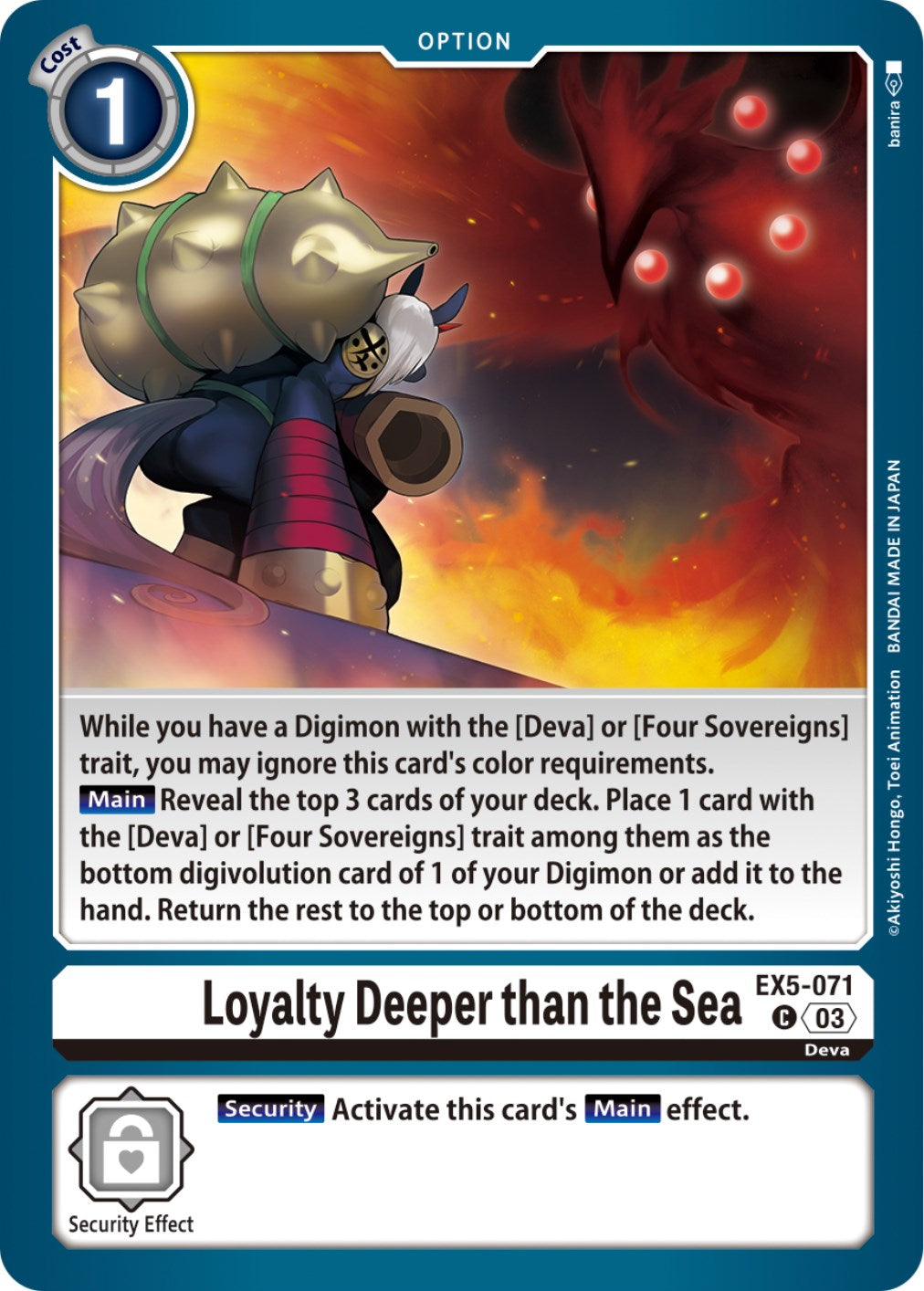 Loyalty Deeper than the Sea [EX5-071] [Animal Colosseum] | Shuffle n Cut Hobbies & Games