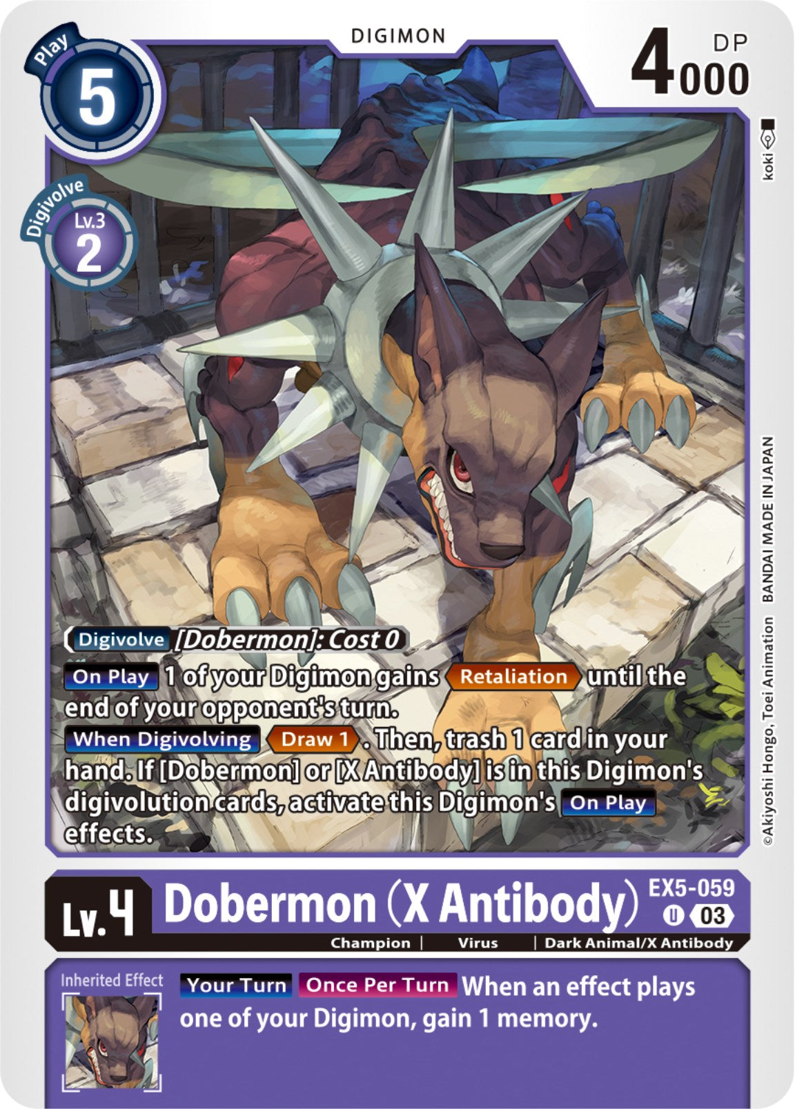 Dobermon (X Antibody) [EX5-059] [Animal Colosseum] | Shuffle n Cut Hobbies & Games