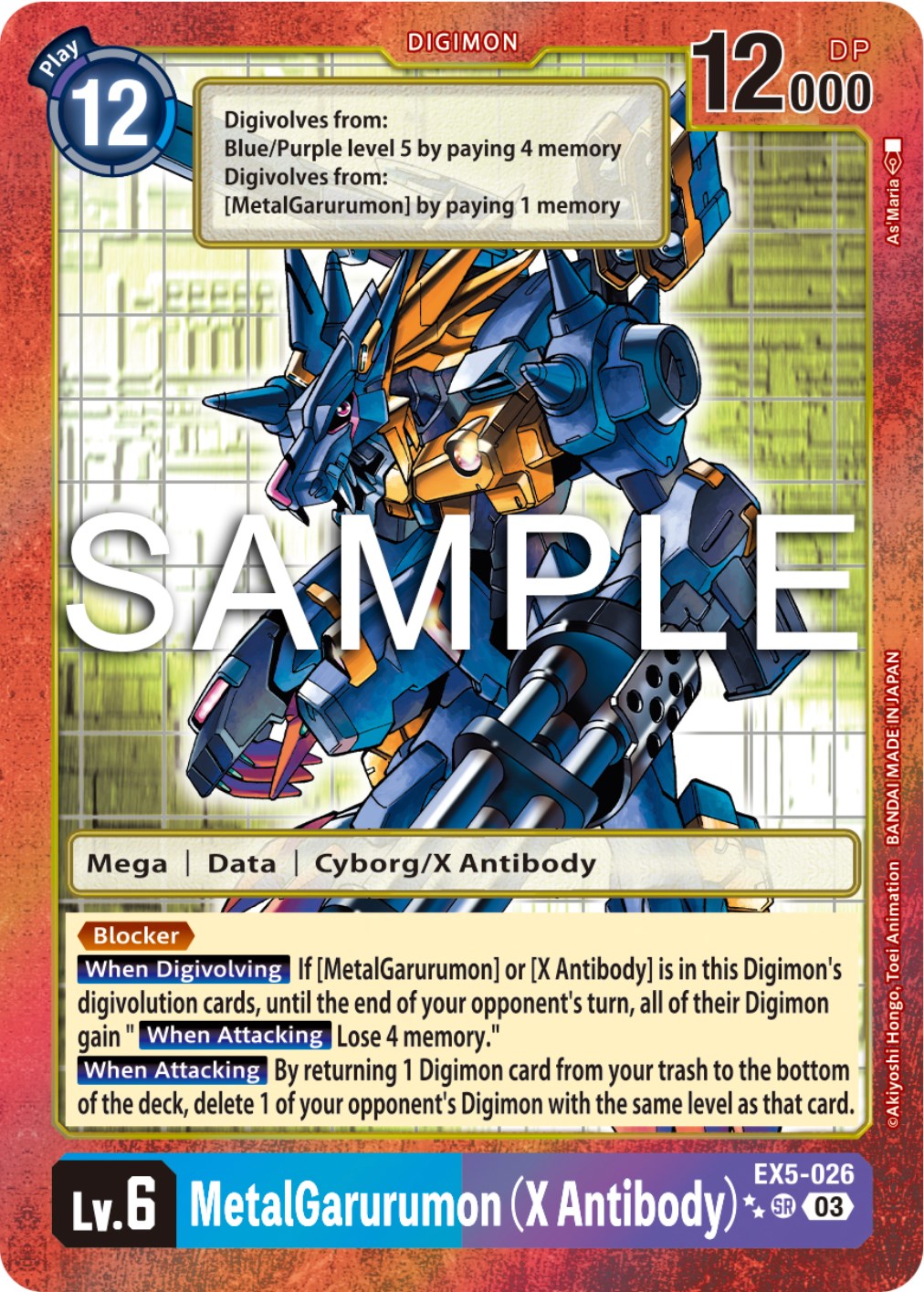 MetalGarurumon (X Antibody) [EX5-026] (2 Star Alternate Art) [Animal Colosseum] | Shuffle n Cut Hobbies & Games