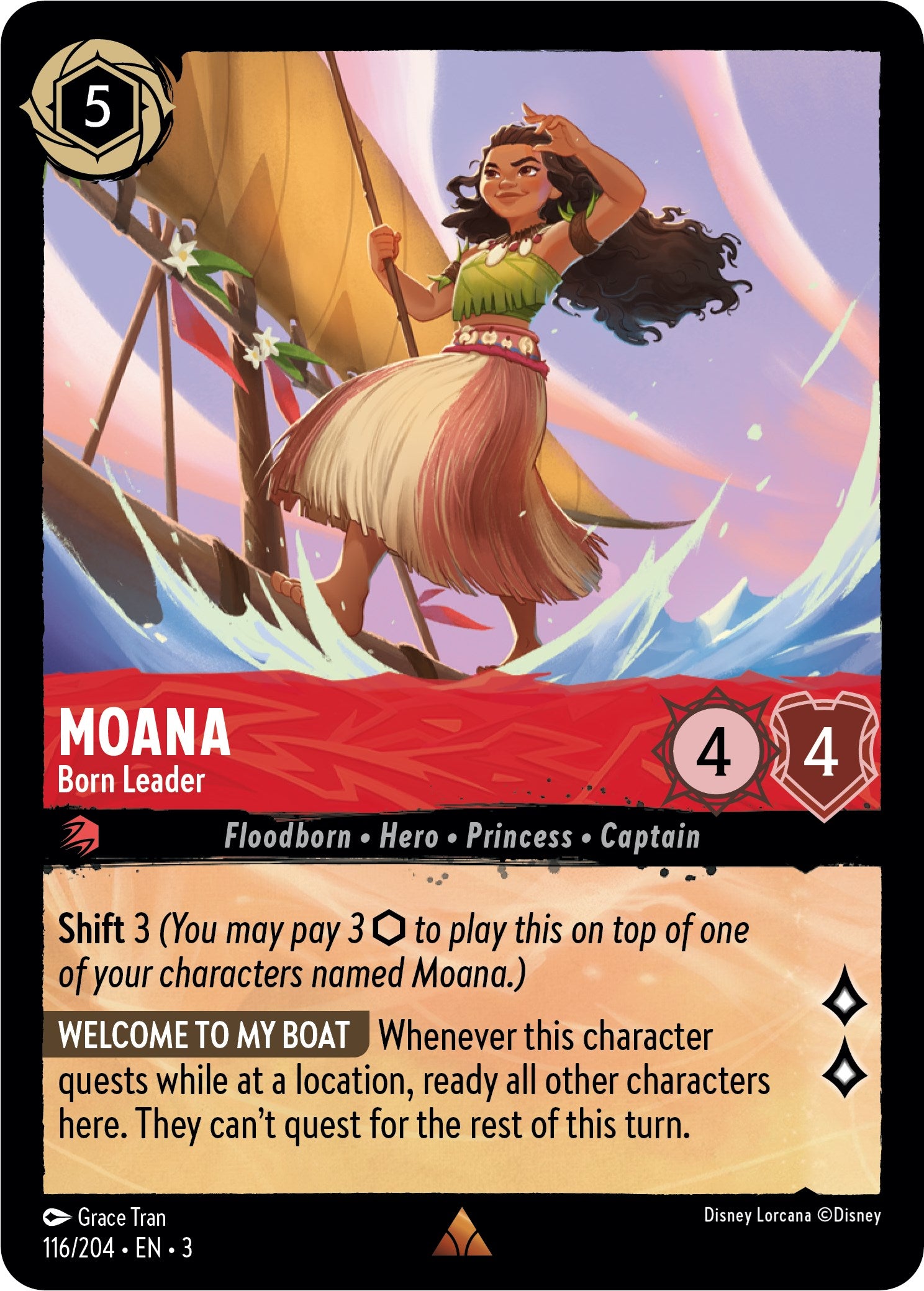 Moana - Born Leader (116/204) [Into the Inklands] | Shuffle n Cut Hobbies & Games