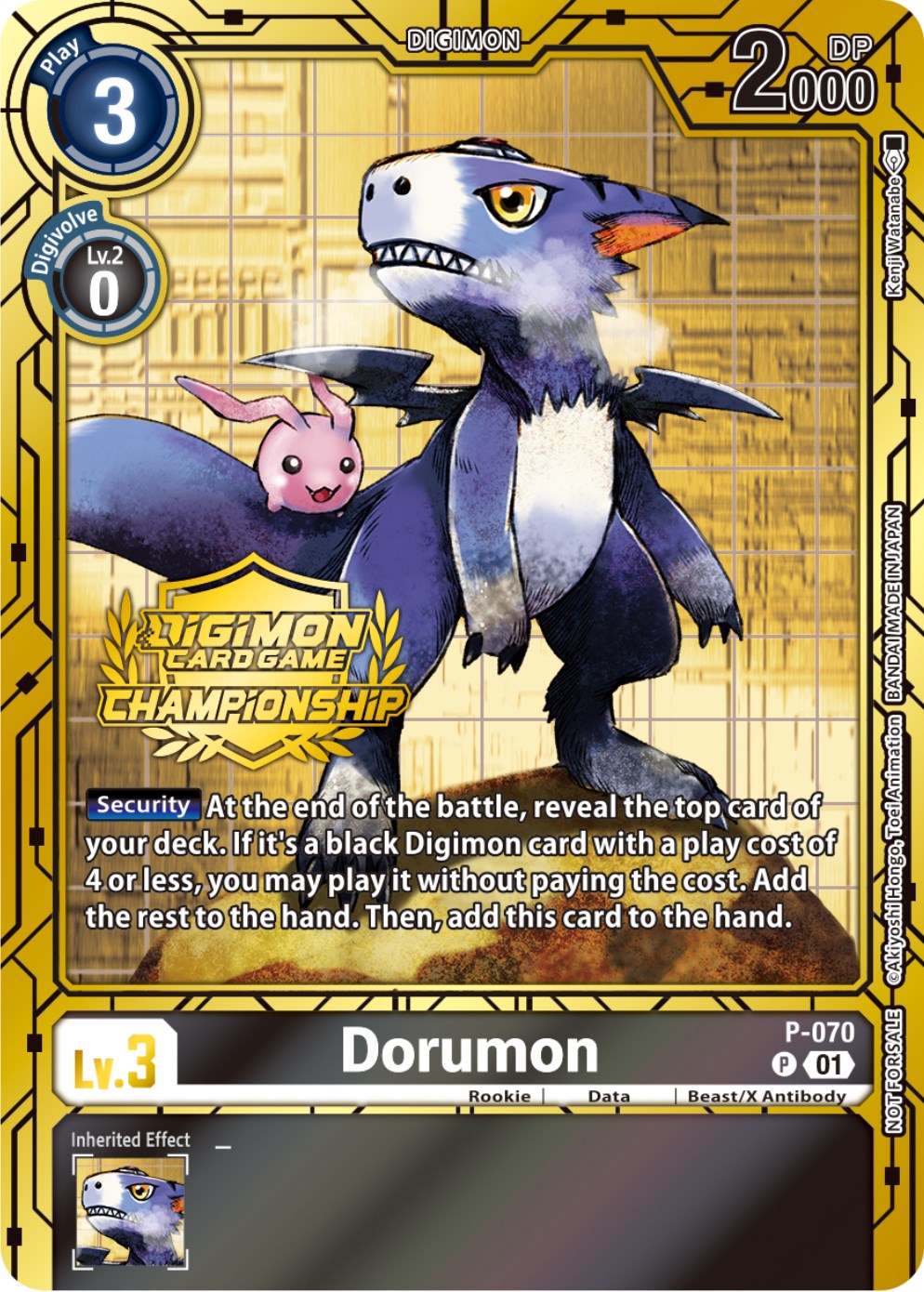 Dorumon [P-070] (Championship 2023 Gold Card Set) [Promotional Cards] | Shuffle n Cut Hobbies & Games