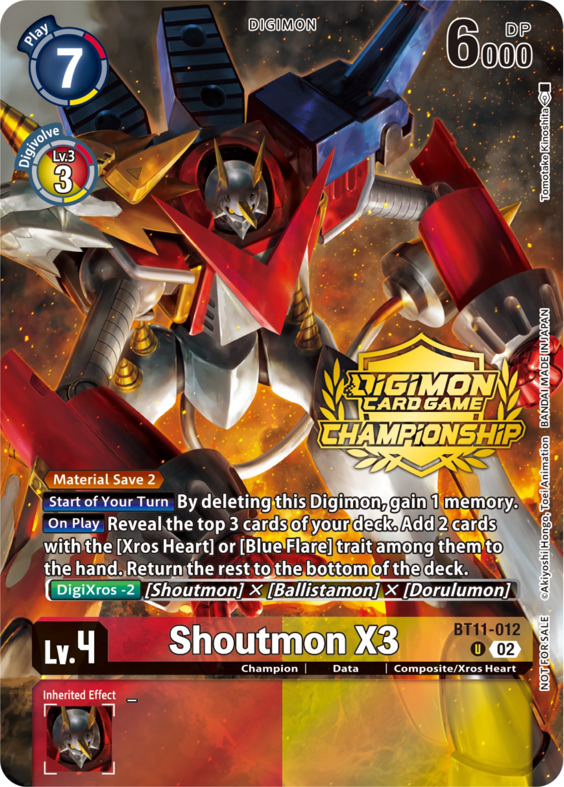 Shoutmon X3 [BT11-012] (Championship 2023 Tamers Pack) [Dimensional Phase Promos] | Shuffle n Cut Hobbies & Games