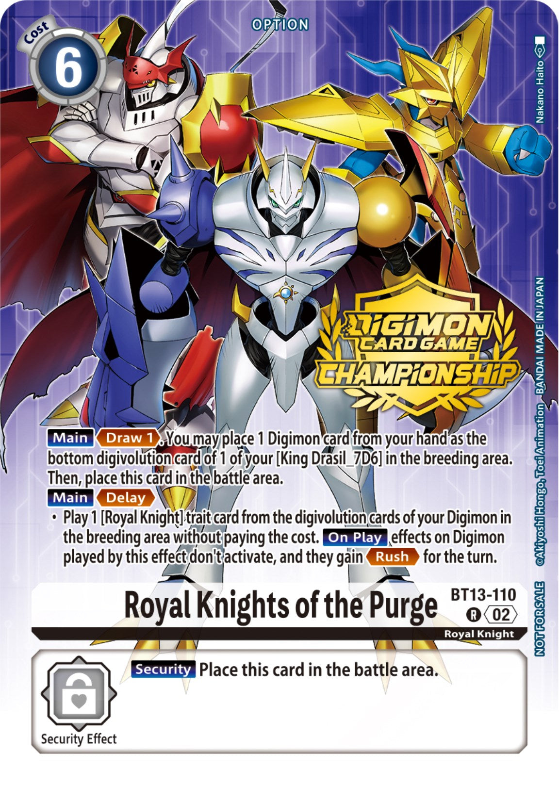 Royal Knights of the Purge [BT13-110] (Championship 2023 Tamers Pack) [Versus Royal Knights Promos] | Shuffle n Cut Hobbies & Games