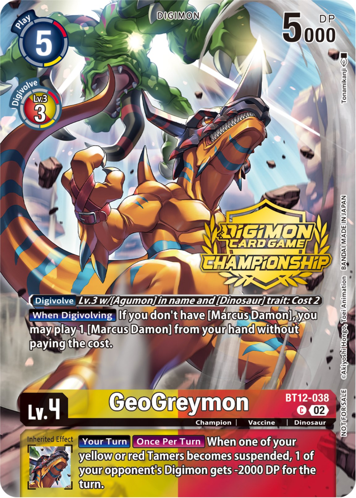 GeoGreymon [BT12-038] (Championship 2023 Tamers Pack) [Across Time Promos] | Shuffle n Cut Hobbies & Games