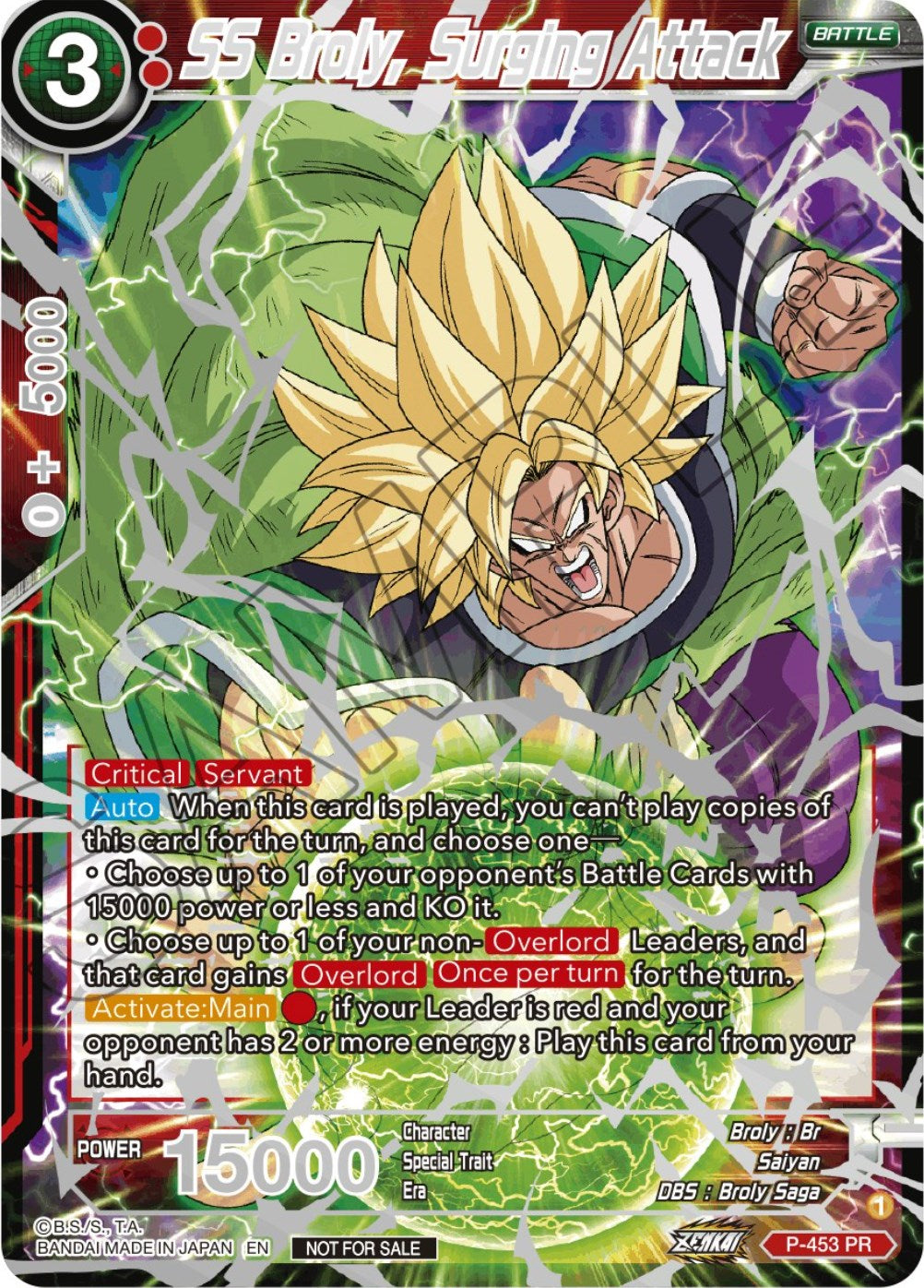 SS Broly, Surging Attack (Championship 2023 Reward Alternate Art Card Set) (Holo) (P-453) [Tournament Promotion Cards] | Shuffle n Cut Hobbies & Games