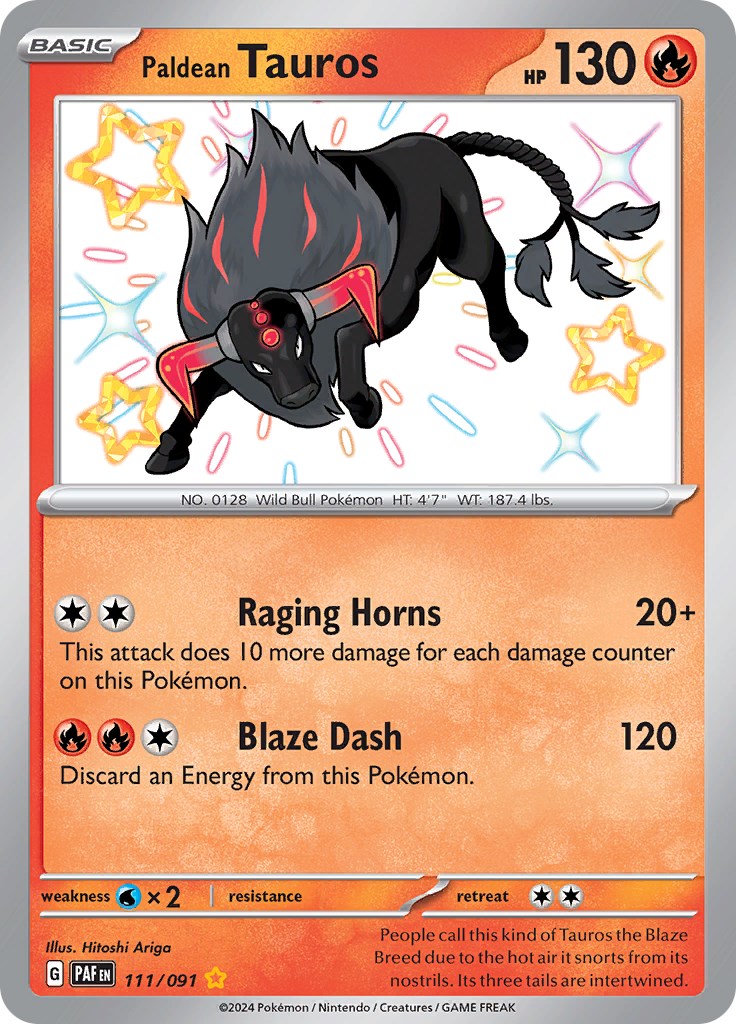 Paldean Tauros (111/091) [Scarlet & Violet: Paldean Fates] | Shuffle n Cut Hobbies & Games