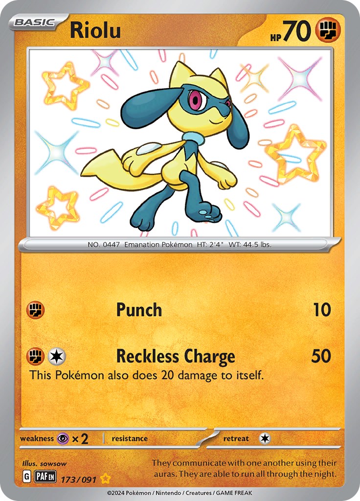 Riolu (173/091) [Scarlet & Violet: Paldean Fates] | Shuffle n Cut Hobbies & Games