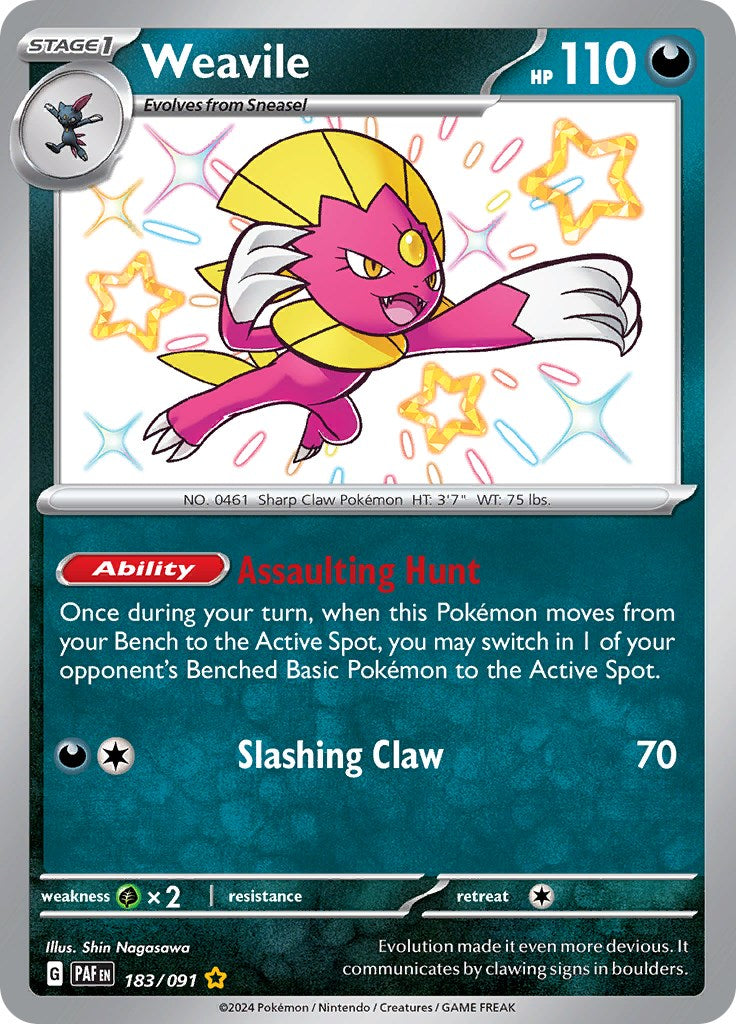 Weavile (183/091) [Scarlet & Violet: Paldean Fates] | Shuffle n Cut Hobbies & Games