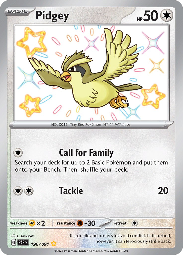 Pidgey (196/091) [Scarlet & Violet: Paldean Fates] | Shuffle n Cut Hobbies & Games