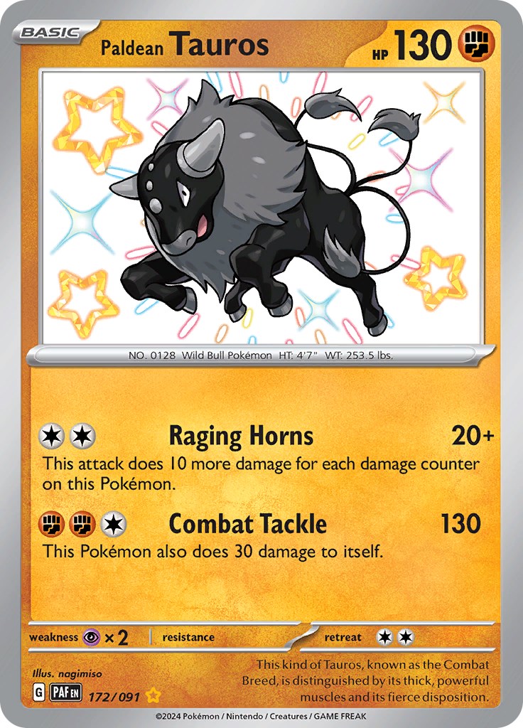 Paldean Tauros (172/091) [Scarlet & Violet: Paldean Fates] | Shuffle n Cut Hobbies & Games