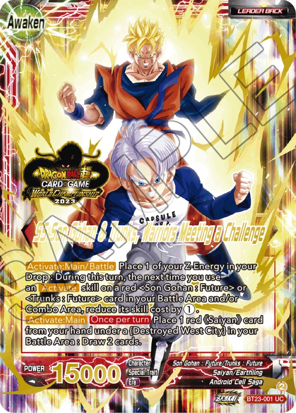 Son Gohan & Trunks // SS Son Gohan & Trunks, Warriors Meeting a Challenge (2023 Worlds ZENKAI 06 Leader Set) (BT23-001) [Tournament Promotion Cards] | Shuffle n Cut Hobbies & Games