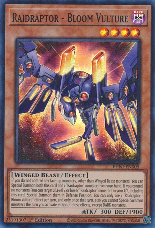 Raidraptor - Bloom Vulture [PHNI-EN005] Super Rare | Shuffle n Cut Hobbies & Games