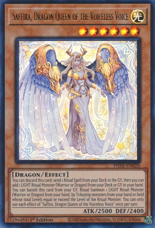 Saffira, Dragon Queen of the Voiceless Voice [PHNI-EN020] Ultra Rare | Shuffle n Cut Hobbies & Games