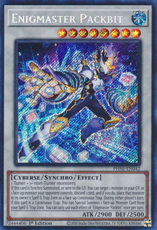 Enigmaster Packbit [PHNI-EN042] Secret Rare | Shuffle n Cut Hobbies & Games