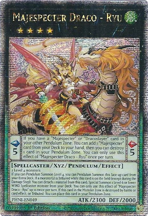 Majespecter Draco - Ryu [PHNI-EN049] Quarter Century Secret Rare | Shuffle n Cut Hobbies & Games