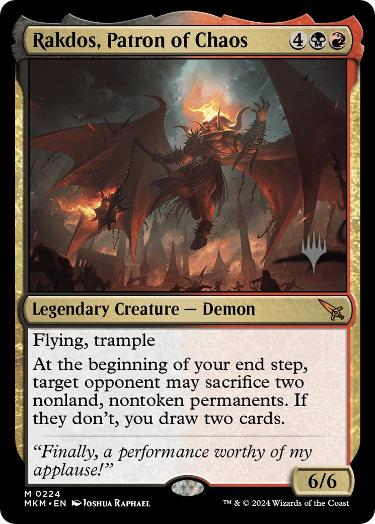 Rakdos, Patron of Chaos (Promo Pack) [Murders at Karlov Manor Promos] | Shuffle n Cut Hobbies & Games