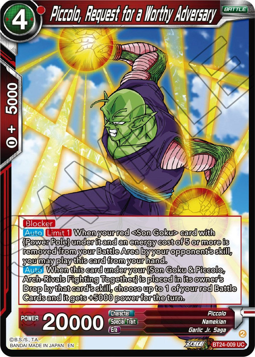 Piccolo, Request for a Worthy Adversary (BT24-009) [Beyond Generations] | Shuffle n Cut Hobbies & Games