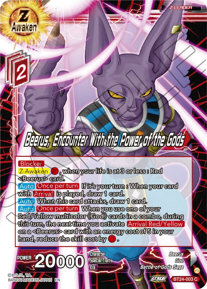 Beerus, Encounter With the Power of the Gods (BT24-003) [Beyond Generations] | Shuffle n Cut Hobbies & Games