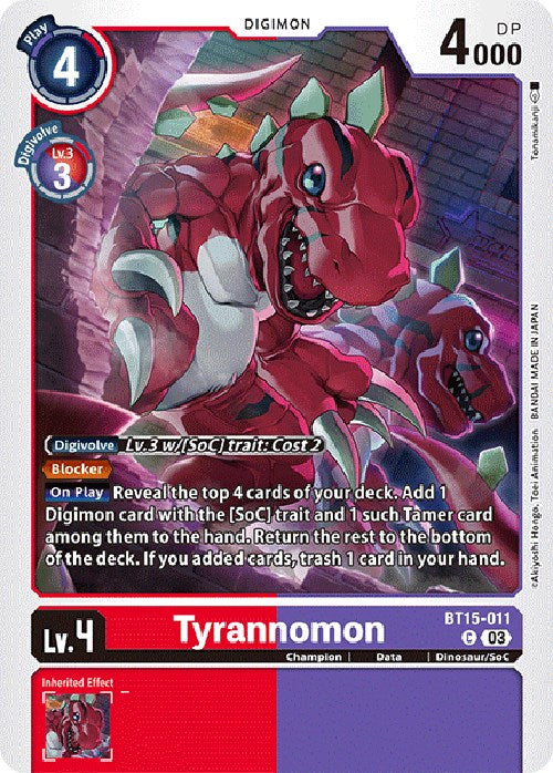 Tyrannomon [BT15-011] [Exceed Apocalypse] | Shuffle n Cut Hobbies & Games