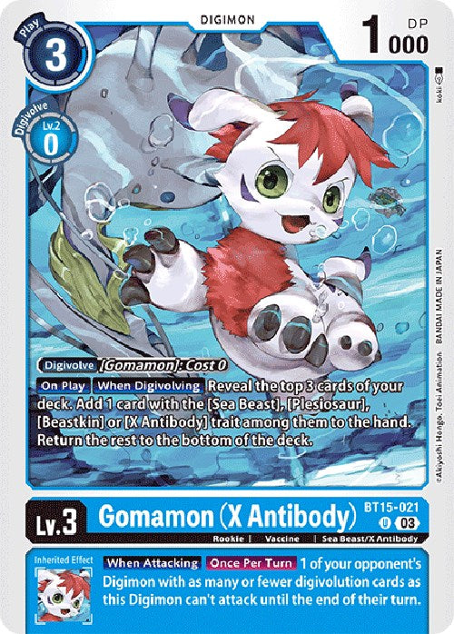 Gomamon (X Antibody) [BT15-021] [Exceed Apocalypse] | Shuffle n Cut Hobbies & Games