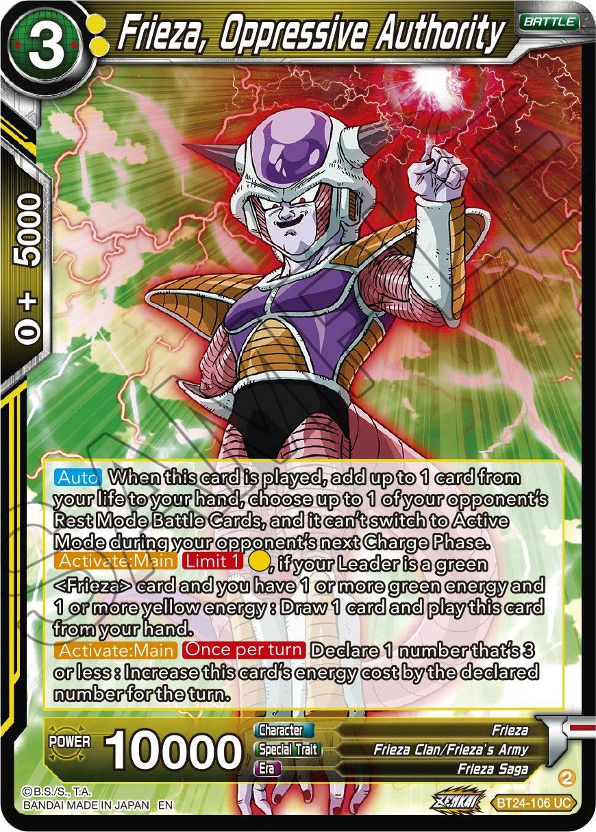 Frieza, Oppressive Authority (BT24-106) [Beyond Generations] | Shuffle n Cut Hobbies & Games