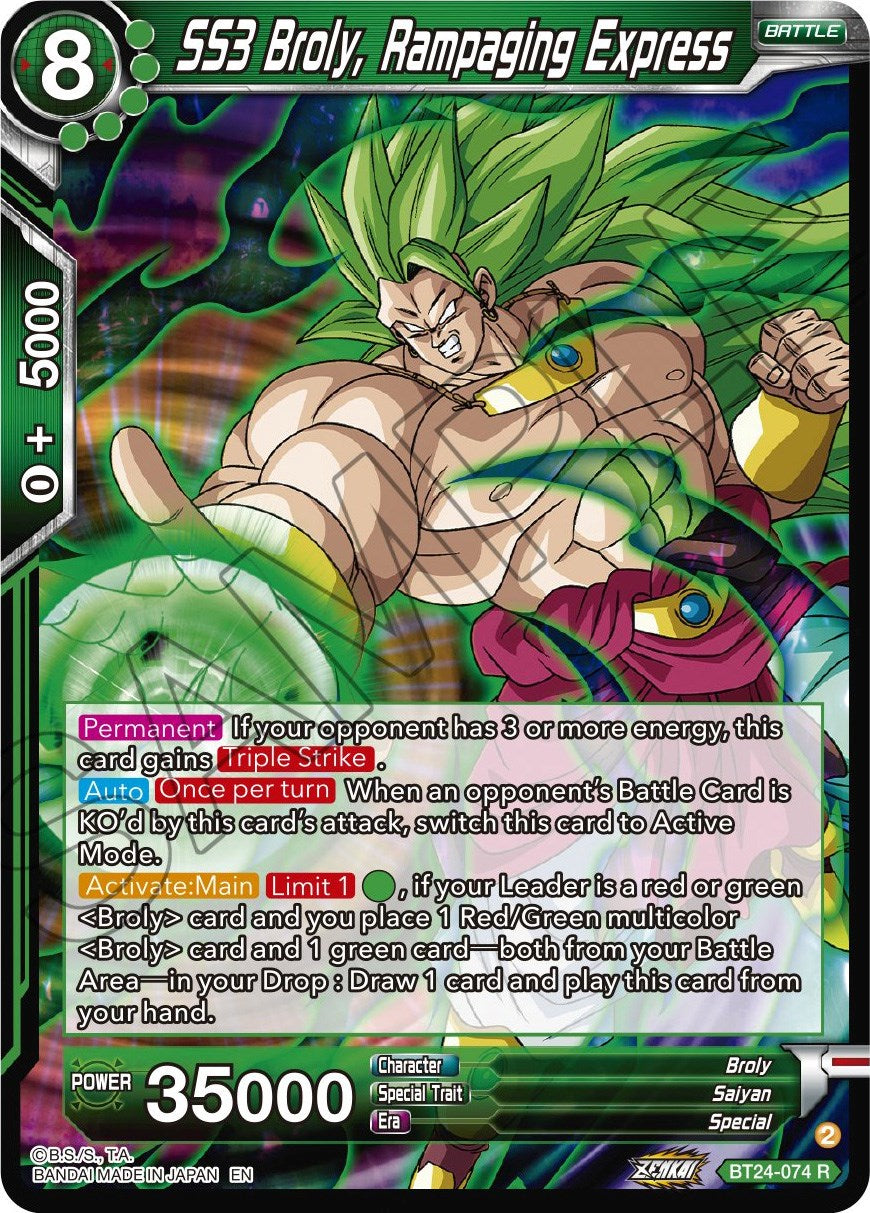 SS3 Broly, Rampaging Express (BT24-074) [Beyond Generations] | Shuffle n Cut Hobbies & Games