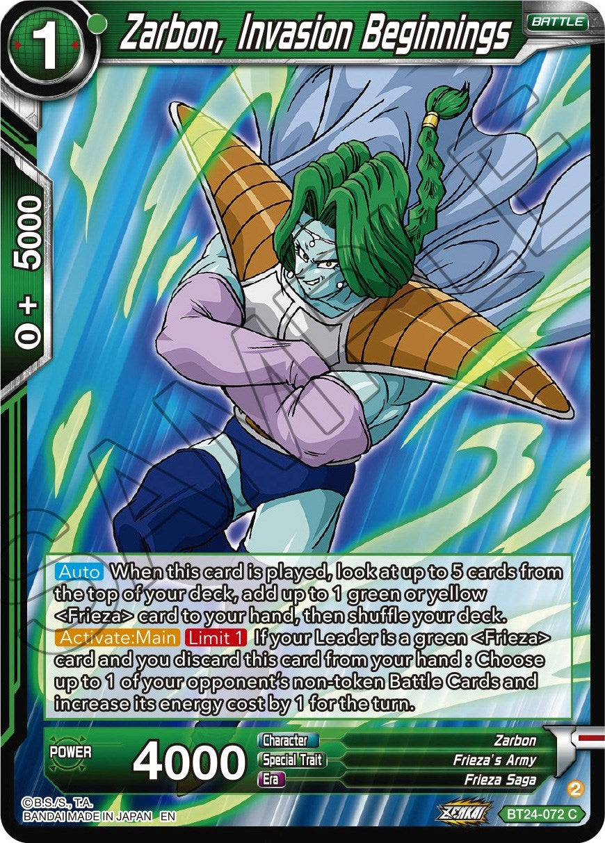 Zarbon, Invasion Beginnings (BT24-072) [Beyond Generations] | Shuffle n Cut Hobbies & Games