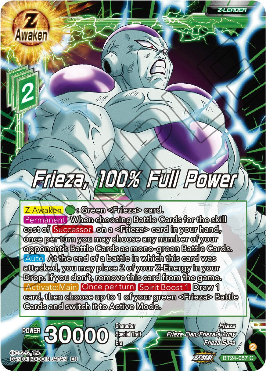 Frieza, 100% Full Power (BT24-057) [Beyond Generations] | Shuffle n Cut Hobbies & Games