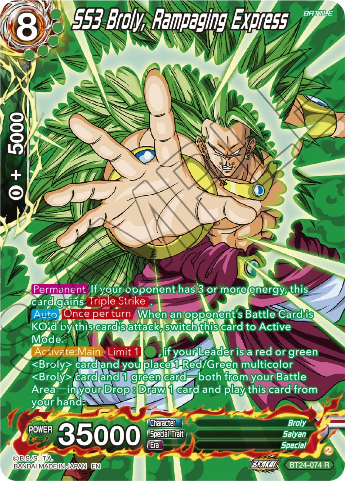 SS3 Broly, Rampaging Express (Collector Booster) (BT24-074) [Beyond Generations] | Shuffle n Cut Hobbies & Games