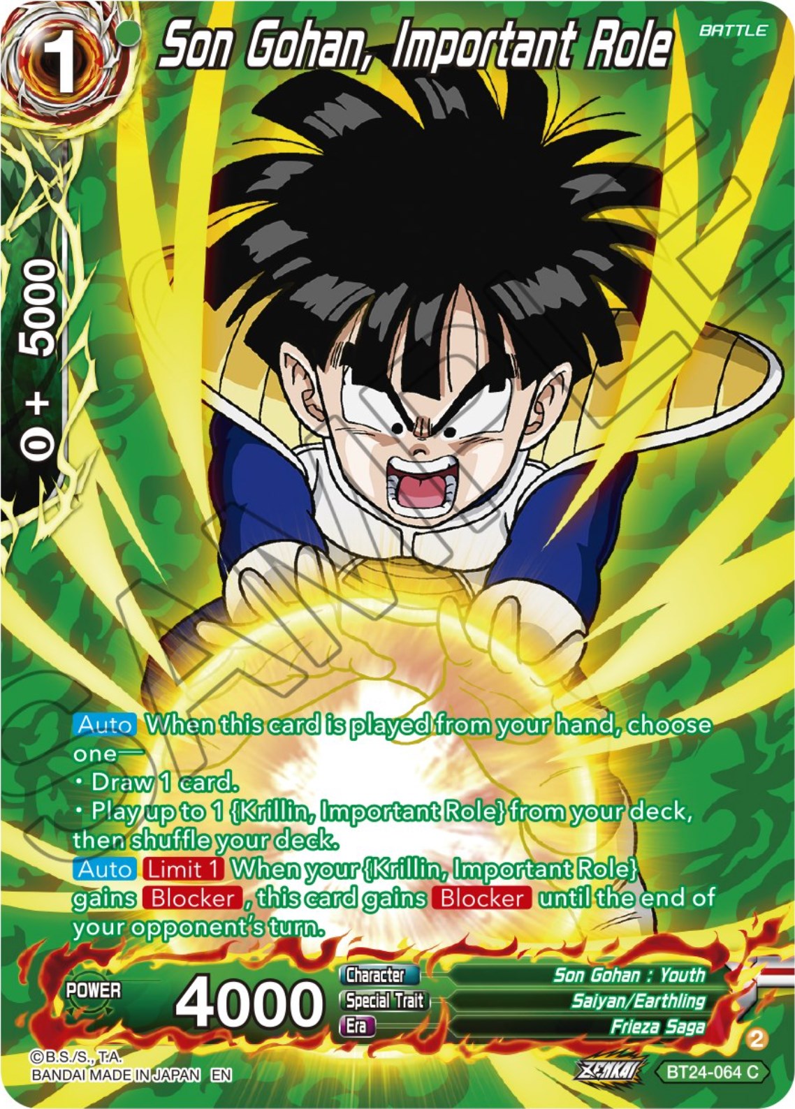 Son Gohan, Important Role (Collector Booster) (BT24-064) [Beyond Generations] | Shuffle n Cut Hobbies & Games